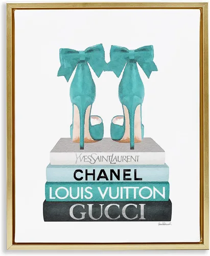 Vista 24 de Chic Shoes Glam Bookstack, 16 x 20 Inch Canvas in Floater Frame Stupell Industries · By Amanda Greenwood · Ready to hang · Fashion forward gift