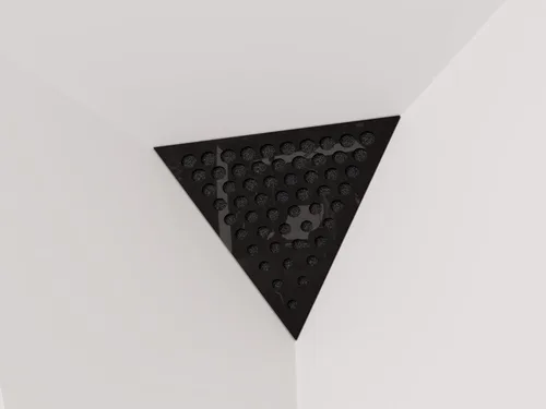 Vista 27 de (Paquete de 2) — Panel acústico de absorción de sonido y difusión para esquinas de techo, trampa de bajos «Triángulo-REDONDOS» de espuma acústica