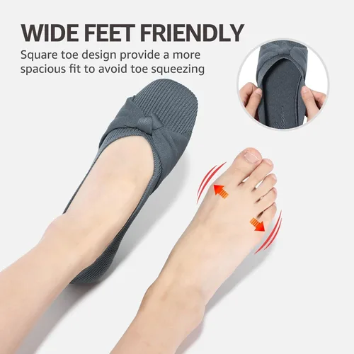 Vista 4 de Zapatos planos cómodos y lavables para mujer, estilo bailarina, casuales