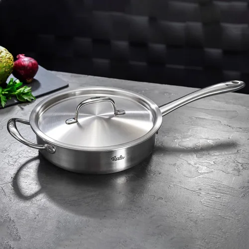 Vista 11 de Fissler M5 Pro-Ply - Sartén de acero inoxidable de 5 capas, 3 cuartos de galón, con tapa de metal