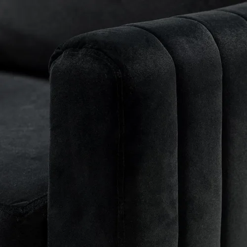 Vista 9 de HULALA HOME Silla de club de acento de terciopelo, sillón de terciopelo moderno tapizado de club con patas de metal dorado de mediados de siglo