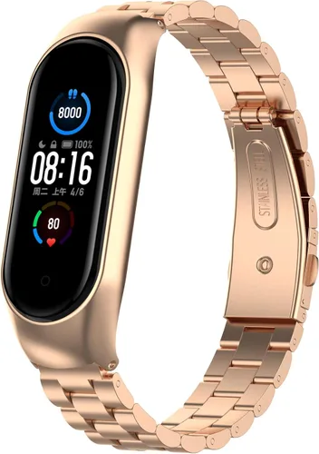 Vista 7 de Senter Correa de repuesto de acero inoxidable para reloj inteligente Xiaomi Mi Band 5 y Mi Band 6