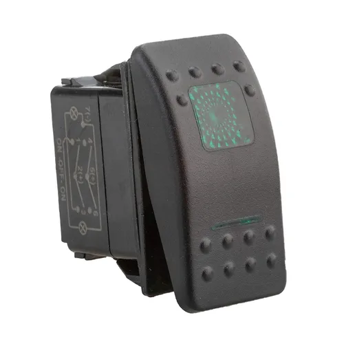 Vista 4 de Amarine Made Interruptor basculante impermeable de 12V 20 amperios On-Off-On de 2 posiciones para barco marino DPDT de 7 pines con 2 lámparas LED