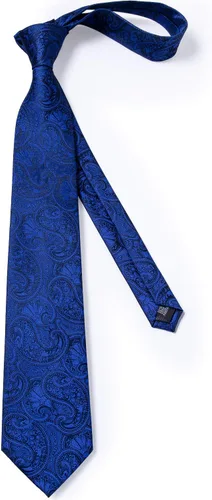 Vista 4 de DiBanGu Conjunto de pañuelo y gemelos de seda con corbata y pañuelo de bolsillo para hombre