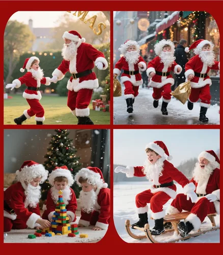 Vista 5 de BERVYOSW Boys Santa Costume Kids Santa Suit 9 PCS Youth Santa Costume for Halloween Christmas Holiday Cosplay Party