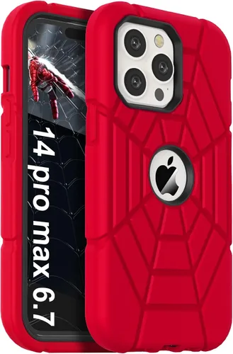 Vista 10 de Grifobes Funda diseñada para iPhone 14 Pro, silicona gruesa 3 en 1, resistente, a prueba de golpes, resistente, funda de goma de 6.1 pulgadas