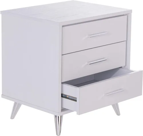 Vista 17 de SEI Furniture Oren - Mesita de noche con cajones, color blanco (AMZ2486FH)