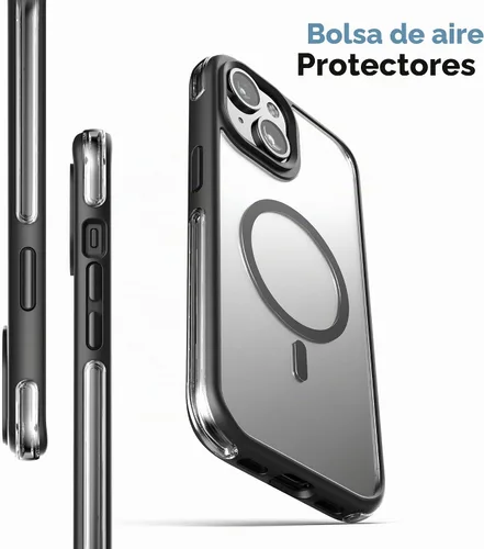 Vista 7 de Encased MAG - Funda para cinturón diseñada para iPhone 15 con clip de funda, tecnología protectora AirGuard (negro/transparente) compatible