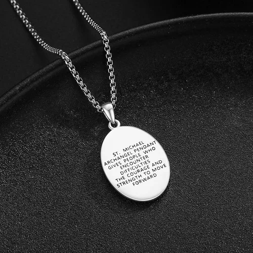 Vista 3 de DOTBJ Collar de plata de ley 925amuleto con medalla de San Valentín, regalos de Navidad para hombres y mujeres
