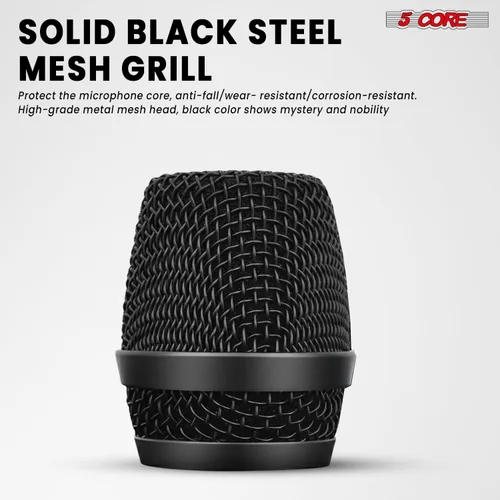 Vista 5 de 5 CORE Micrófonos inalámbricos, par de karaoke con luces LED brillantes, recargable, portátil, de largo alcance, micrófonos dinámicos de mano