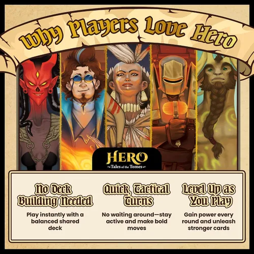 Vista 10 de Hero: Tales of The Tomes - por Tomekeeper Entertainment - Juego de cartas de batalla para adolescentes y adultos - Baraja comunitaria - Sin