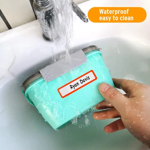 Vista 4 de Etiquetas de nombre para cosas infantiles para guardería, etiquetas impermeables para suministros escolares, 126 etiquetas para botellas de agua