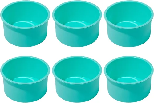Vista 9 de Moldes de pastel redondos mini de silicona Staruby, 4 pulgadas, azules, reutilizables, antiadherentes, aptos para microondas, horno, congelador