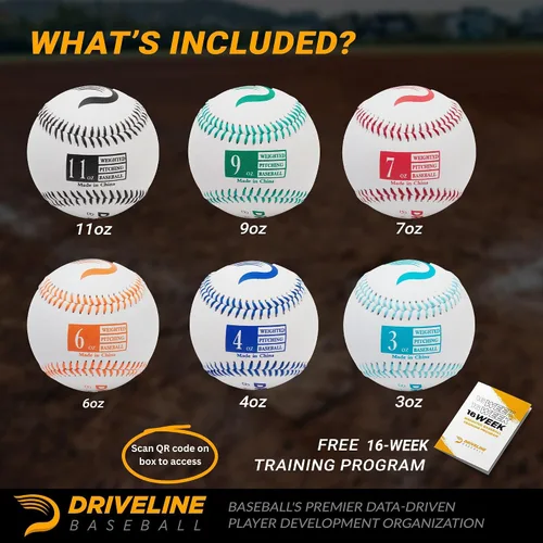 Vista 7 de Pelotas de béisbol con peso de cuero Driveline