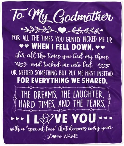 Vista 12 de Manta personalizada con texto en inglés «To My Godmother from Goddaughter Godson Thank You for Being My Godmother», para Día de la Madre