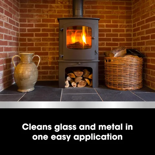 Vista 5 de Furniture Clinic Limpiador de Cristal y Metal para Estufa - Para Puertas de Vidrio de Quemador de Troncos y Chimenea - Elimina Hollín, Suciedad