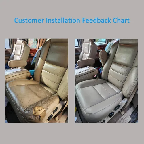 Vista 7 de Fundas de asiento inferiores del lado del conductor de cuero de microfibra gris aptas para F250 F350 F450 F550 Super Duty, Lariat XL, FX4 y XLT