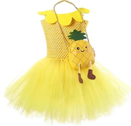 Vista 3 de Jileiy Disfraz de princesa tutú para niñas pequeñas con bolsa, juego de 3 piezas, disfraz de fiesta