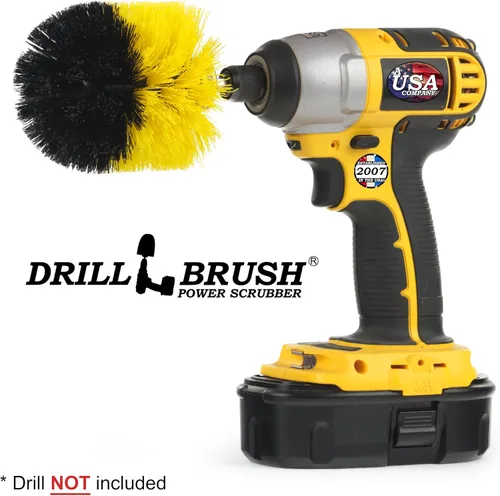 Vista 4 de Drill Brush Fregador eléctrico para taladro inalámbrico Multiuso Medio amarillo