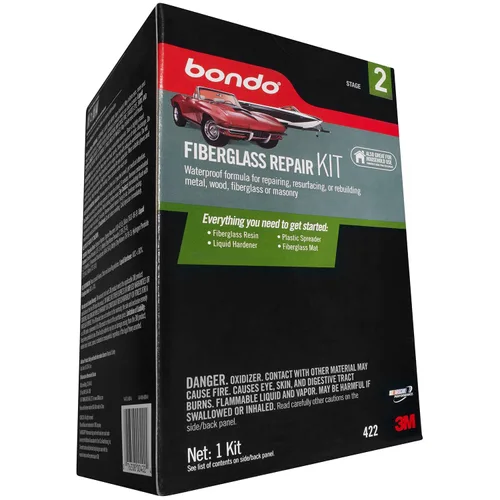 Vista 5 de Kit de resina para reparación de fibra de vidrio de bondo., Negro