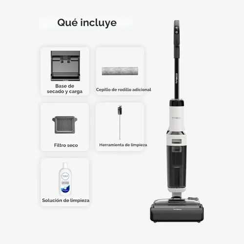 Vista 9 de Tineco Floor ONE Stretch S6 - Aspiradora inalámbrica en seco y húmedo, trapeador inteligente de 180°, 40 minutos de larga duración de 158 ℉ Flashdry