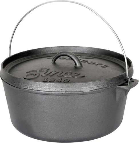 Vista 17 de Stansport - Horno holandés de hierro fundido presazonado de 1 cuarto con fondo plano (16016) Pre-seasoned cast iron with a flat bottom for stovetop