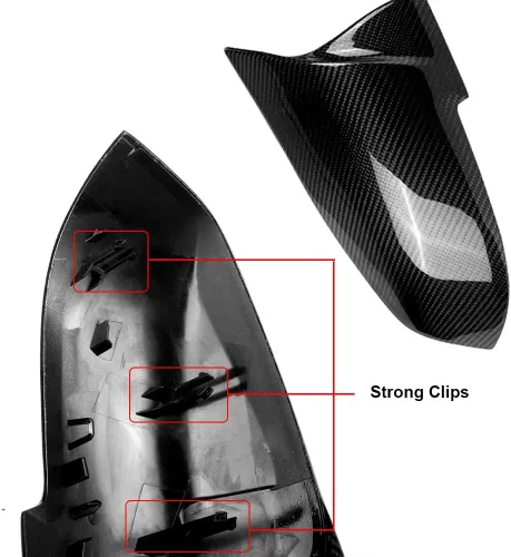Vista 5 de Tapa de repuesto para espejo lateral de fibra de carbono negro brillante compatible con BMW serie 1 F20 2 series F22 F23 3 series F30 F31 F34 4