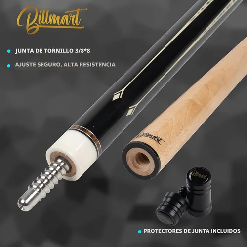 Vista 3 de Billmart Palo de Billar, Taco de Billar con Eje de Baja Defleción y Estuche Duro, Palos de Billar de 13mm para Mesa de Billar, Palo Profesional