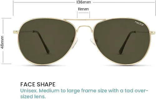 Vista 5 de NECTAR Classic Polarized Sunglasses for Men and Women with 100 UV Protection and Metal Frames - the Kittyhawk from