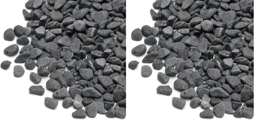 Vista 14 de Mr. Fireglass Piedras negras pulidas, rocas de acuario de 3/8 pulgadas, rocas de río decorativas naturales, grava para plantas