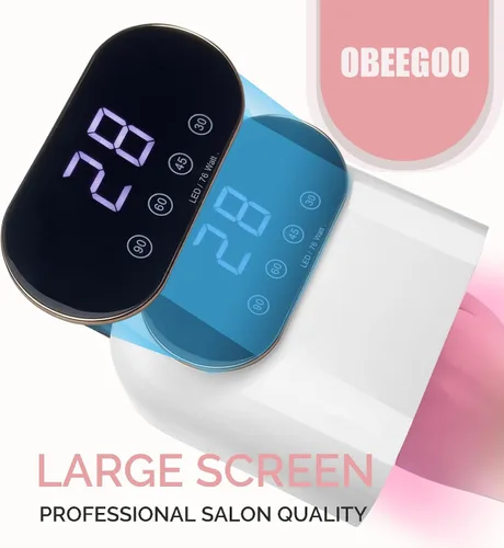 Vista 5 de Lámpara de uñas LED UV de 76 W, secadora de luz para esmalte de uñas, secadora de uñas LED con 38 cuentas LED, 4 temporizadores, sensor inteligente