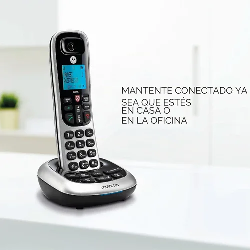 Vista 4 de Motorola CD4013 - Teléfono digital inalámbrico con contestador automático con 3 teléfonos, color plateado