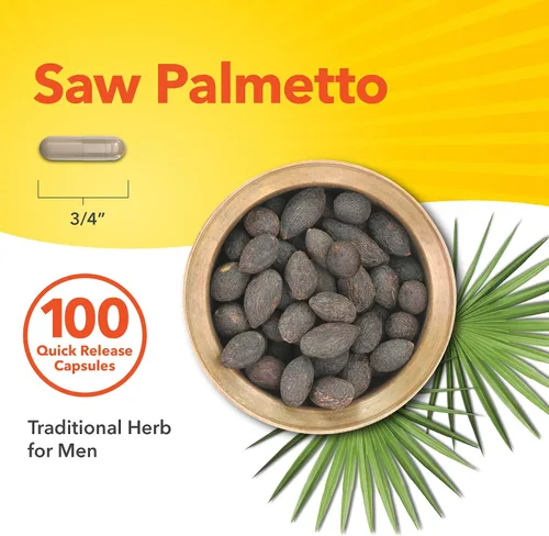 Vista 6 de Sundance Saw Palmetto para hombre 100 cápsulas de liberación rápida