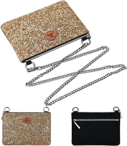 Vista 5 de GM LIKKIE Bolso de mano cruzado para mujer, bolso de noche con purpurina, bolso de boda con lentejuelas para fiesta