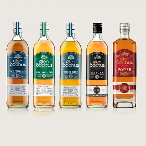 Vista 5 de Glen Dochus Export Blend Whisky sin alcohol, galardonado aromático y cálido licores escoceses sin alcohol - Halal, bajo en azúcar y sin gluten