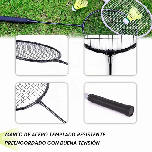 Vista 3 de AboveGenius Lightweight Badminton Set, 4/6 Rackets with 6 Nylon Birdies