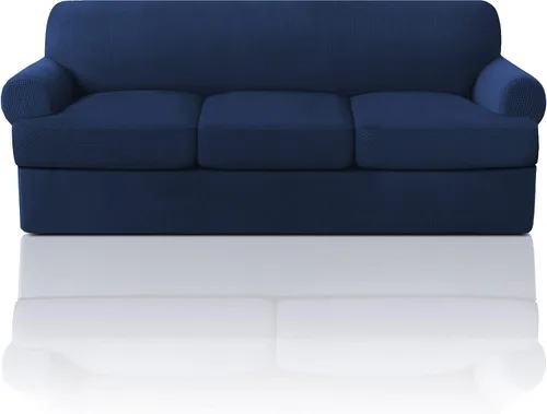 Vista 50 de PrinceDeco Fundas elásticas para sillón de 2 piezas, fundas de sofá para sillas con cojines en forma de T, fundas suaves para muebles con 1 funda
