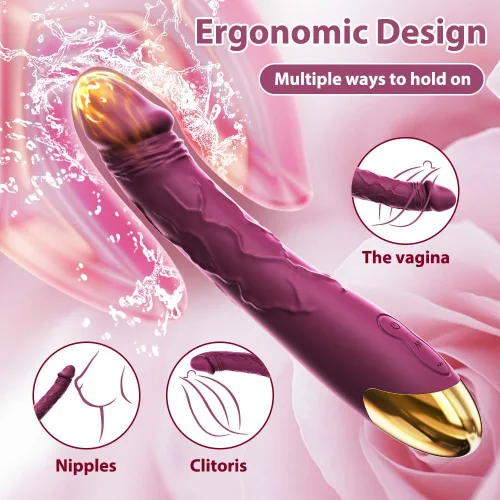 Vista 3 de Vibrador realista de 7.6 pulgadas para mujeres, 10 potentes modos de vibración para estimulación del clítoris y punto G, juguetes sexuales