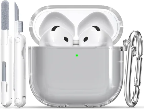 Vista 48 de RFUNGUANGO AirPods Pro Funda Transparente TPU Suave Transparente Blanco