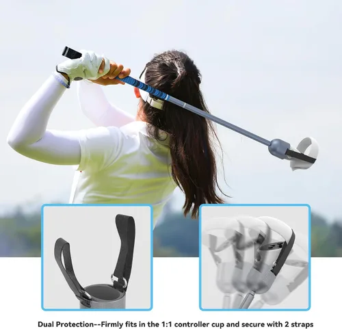 Vista 4 de DGPCT VR Golf Club Compatible with MetaOculus Quest 2, Adjustable Length VR Golf Handle, VR Golf Acccessory for Meta Golf