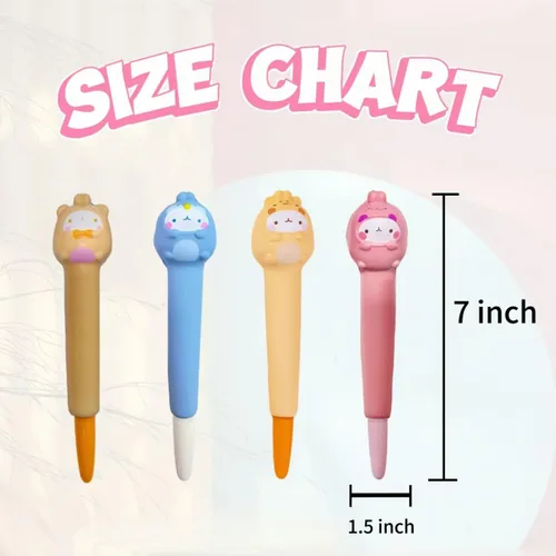 Vista 2 de Cestas de Pascua Kawaii Squishy Pen 4 piezas lindos y divertidos bolígrafos para bolígrafos estacionarios y geniales para regalos adolescentes