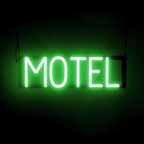 Vista 15 de SpellBrite HOTEL Sign Letrero relacionado con la hospitalidad con aspecto de neón, fuente de luz LED azul 19.8 x 6.3 pulgadas