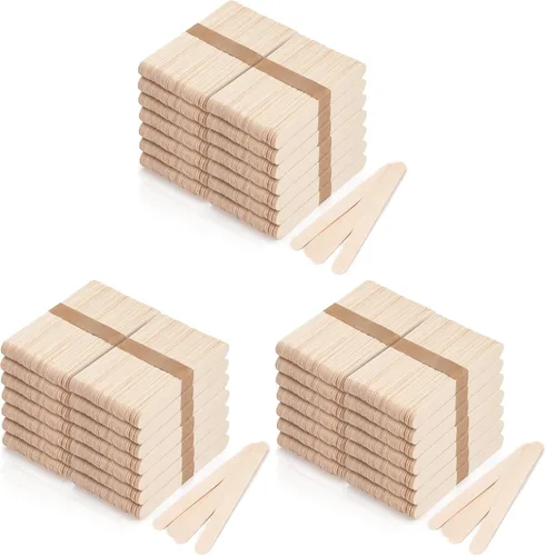 Vista 8 de 1200 piezas de palos de cera de madera grandes, palos de cera de 6 pulgadas de madera, aplicadores de espátulas de cera, palos de madera