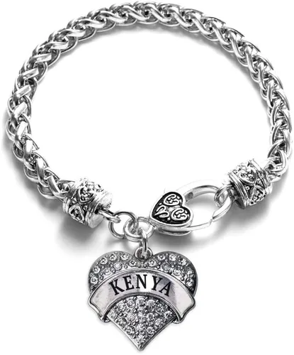 Vista 22 de Inspired Silver - Pulsera de plata con dije de corazón pavé con joyas de circonita cúbica