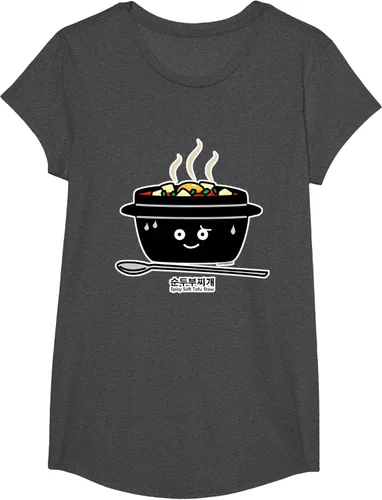 Vista 85 de Sopa coreana de guiso de tofu suave picante Sundubu jjigae huevo caliente, gris, S Negro