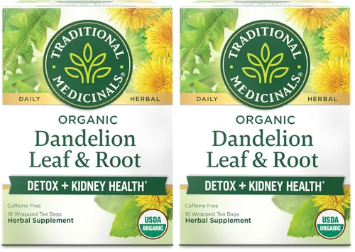 Vista 19 de Traditional Medicinals Té, hoja y raíz de diente de león orgánico, apoya la función renal y la digestión saludable, 48 bolsas de té (paquete de 3)