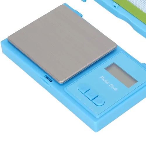 Vista 9 de Báscula digital de bolsillo de 0.00 oz a 17.64 oz de alta precisión con 7 unidades de conversión de luz de fondo azul para alimentos en polvo