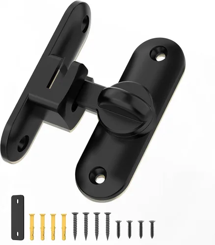 Vista 8 de Cerradura y pestillo para puerta de granero de 90/180 grados, hardware de bloqueo deslizante de aleación de zinc para gabinete, baño, garaje, valla