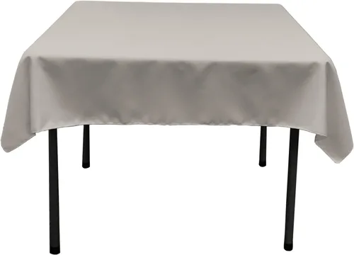 Vista 147 de LA Linen. Mantel cuadrado de popelina de poliéster