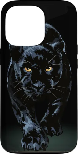 Vista 10 de iPhone 16 Black Panther Walking Toward Shadow - Estuche de regalo para amantes de los gatos salvajes